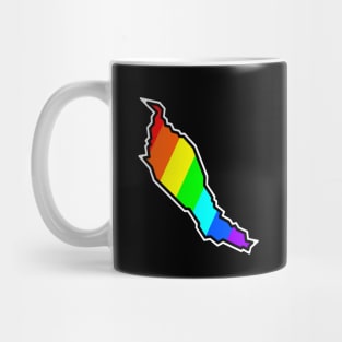 Denman Island Rainbow Colourful Silhouette - Keep Denman Weird Gift - Denman Island Mug